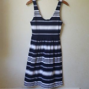 Donated!!J. Crew Navy and White Striped Knit dress